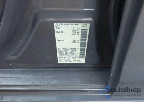 2017 Nissan Altima 2.5 Sl from USA, damaged, VIN 1N4AL3AP5HC235275